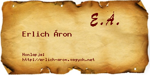 Erlich Áron névjegykártya